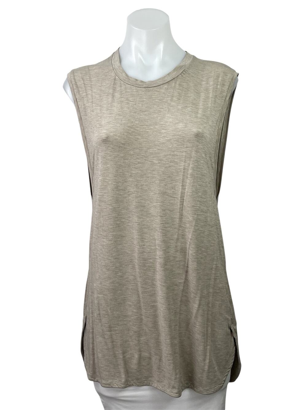 Lululemon Women's Beige Sleeveless Relaxed Yoga Workout Athletic Tank Top Size L